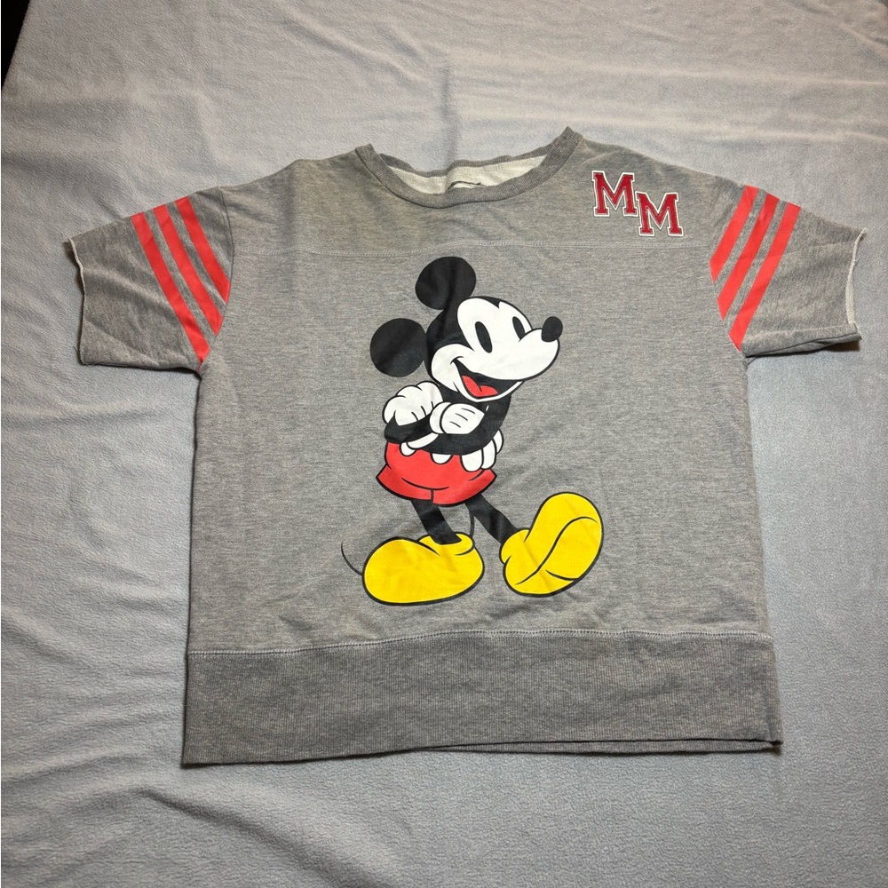 Disney Mickey short sleeve raw edge crew size M